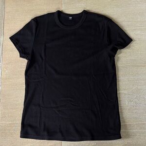 Uniqlo Women’s Ribbed Short Sleeve Tee - Black